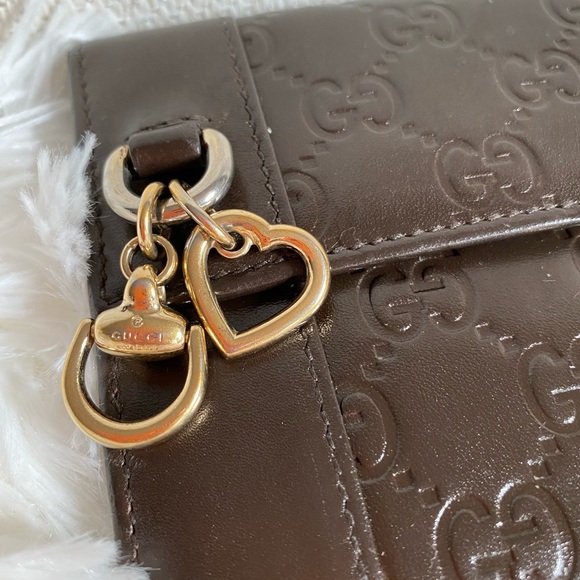 Gucci Brown Wallet W/ Heart and Horse-bit hardware - Picture 8 of 9